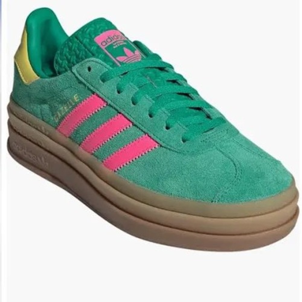 Adidas Gazelle Bold Pulse Mint Pink Glow Gum Platform Sneakers size 7
